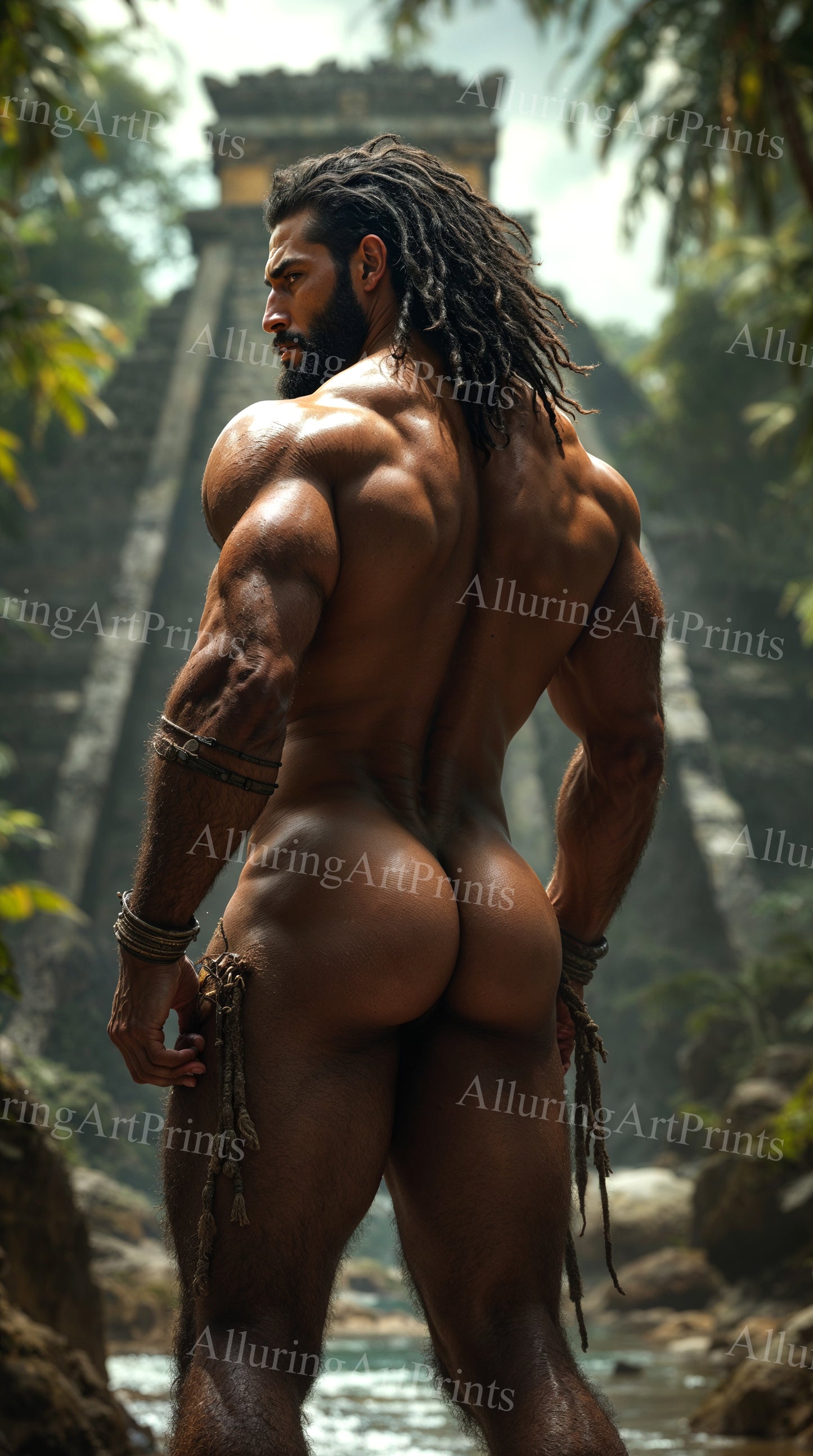 Male Model Muscular Digital Art AI Fantasy - 553B