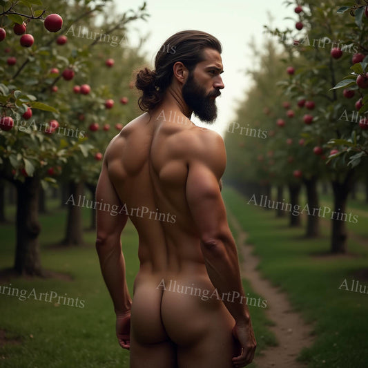 Nude Male Model Muscular Buns Digital Art AI Fantasy - 564B