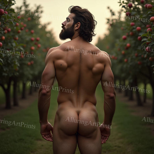Nude Male Model Muscular Buns Digital Art AI Fantasy - 565B