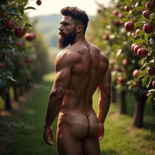 Nude Male Model Muscular Buns Digital Art AI Fantasy - 566B