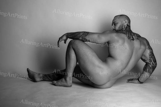 Nude Male Model Muscular Buns Digital Art AI Fantasy - 582B