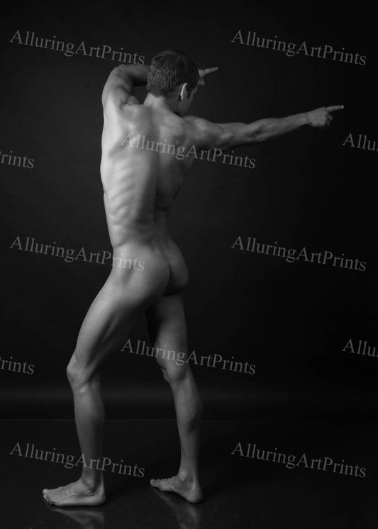 Nude Male Model Muscular Buns Digital Art AI Fantasy - 583B