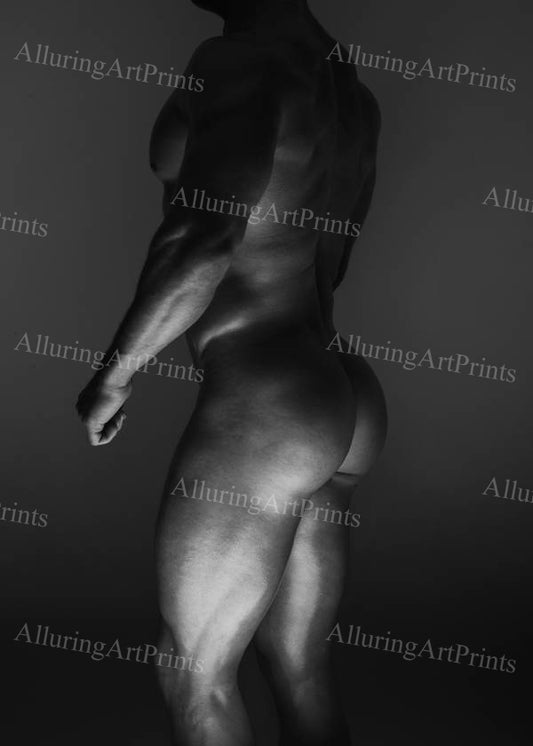 Nude Male Model Muscular Buns Digital Art AI Fantasy - 586B
