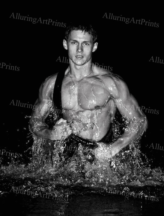 Male Model Muscular College Digital Art AI Fantasy - 609B