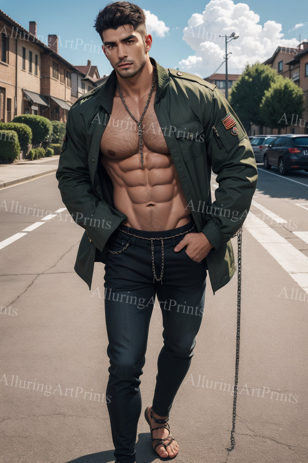 Male Model Muscular Digital Art AI Fantasy - 67B