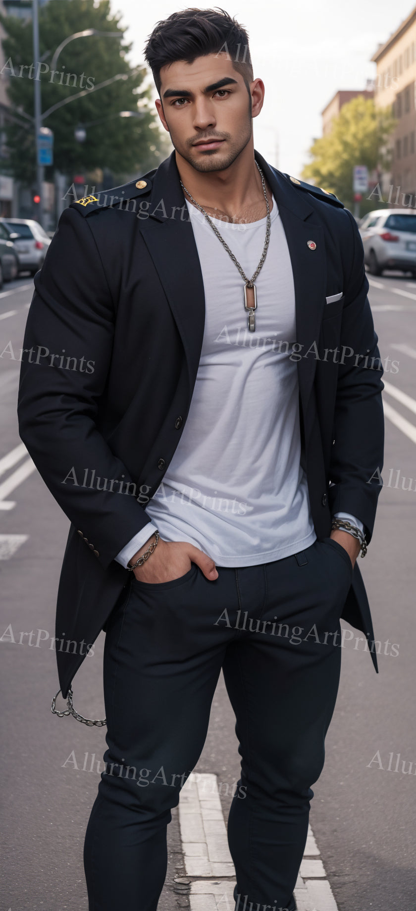 Male Model Muscular Digital Art AI Fantasy - 84B