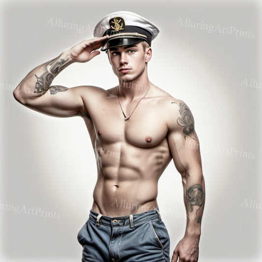 Male Model Muscular College Digital Art AI Fantasy - 851B
