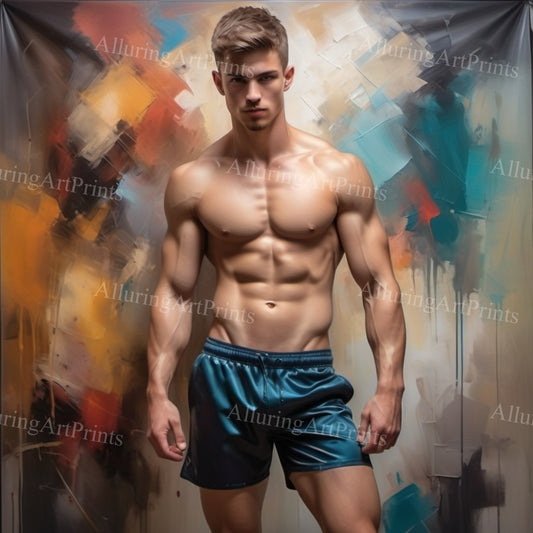 Male Model Muscular Digital Art AI Fantasy - 860B