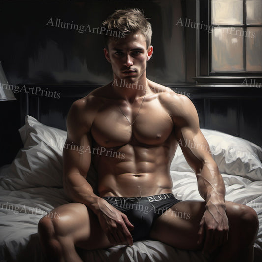 Male Model Muscular Digital Art AI Fantasy - 861B