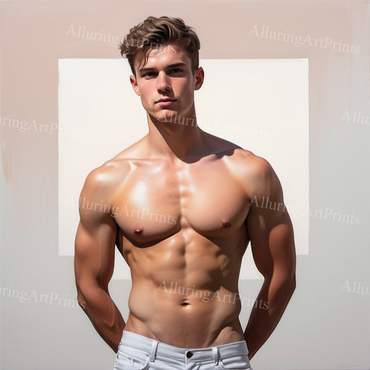 Male Model Muscular Digital Art AI Fantasy - 862B