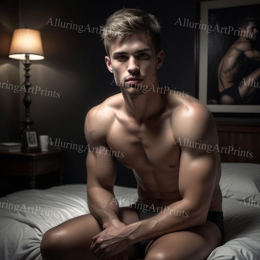 Male Model Muscular Digital Art AI Fantasy - 867B