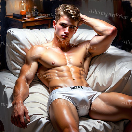 Male Model Muscular Digital Art AI Fantasy - 872B