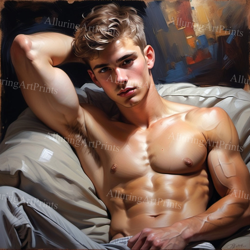 Male Model Muscular College Digital Art AI Fantasy - 875B