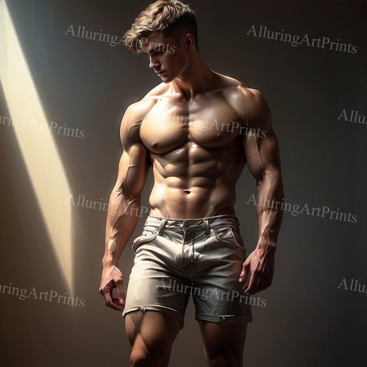 Male Model Muscular Digital Art AI Fantasy - 880B