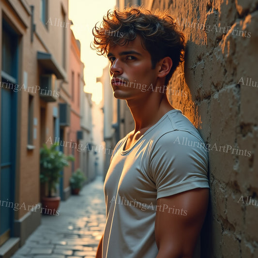 Male Model Muscular College Digital Art AI Fantasy - 886B