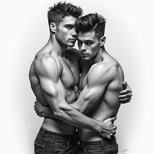 Male Models Muscular College Digital Art AI Fantasy - 887B