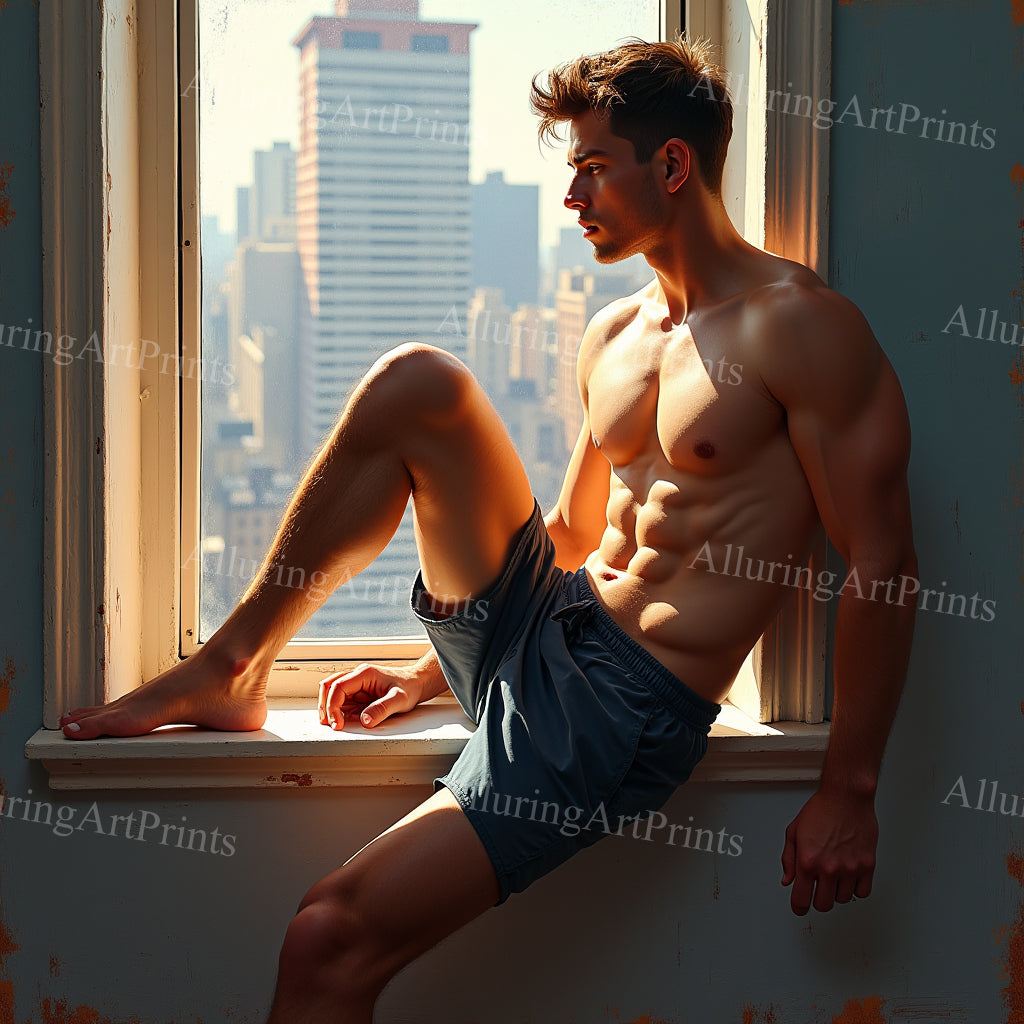 Male Model Muscular Digital Art AI Fantasy - 892B