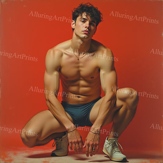 Male Model Muscular Digital Art AI Fantasy - 895B