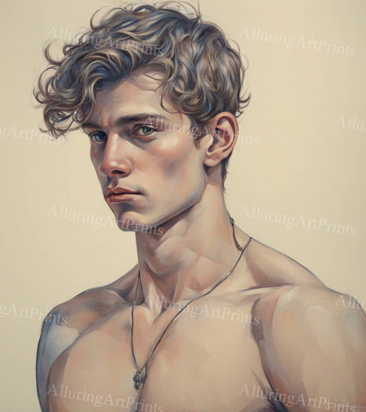 Male Model Muscular Digital Art AI Fantasy - 9B