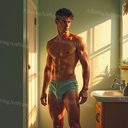 Male Model Muscular College Digital Art AI Fantasy - 910B