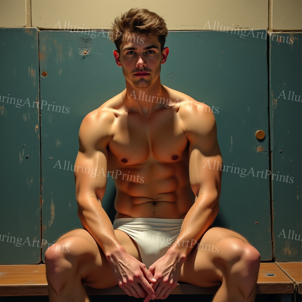 Male Model Muscular Digital Art AI Fantasy - 915B