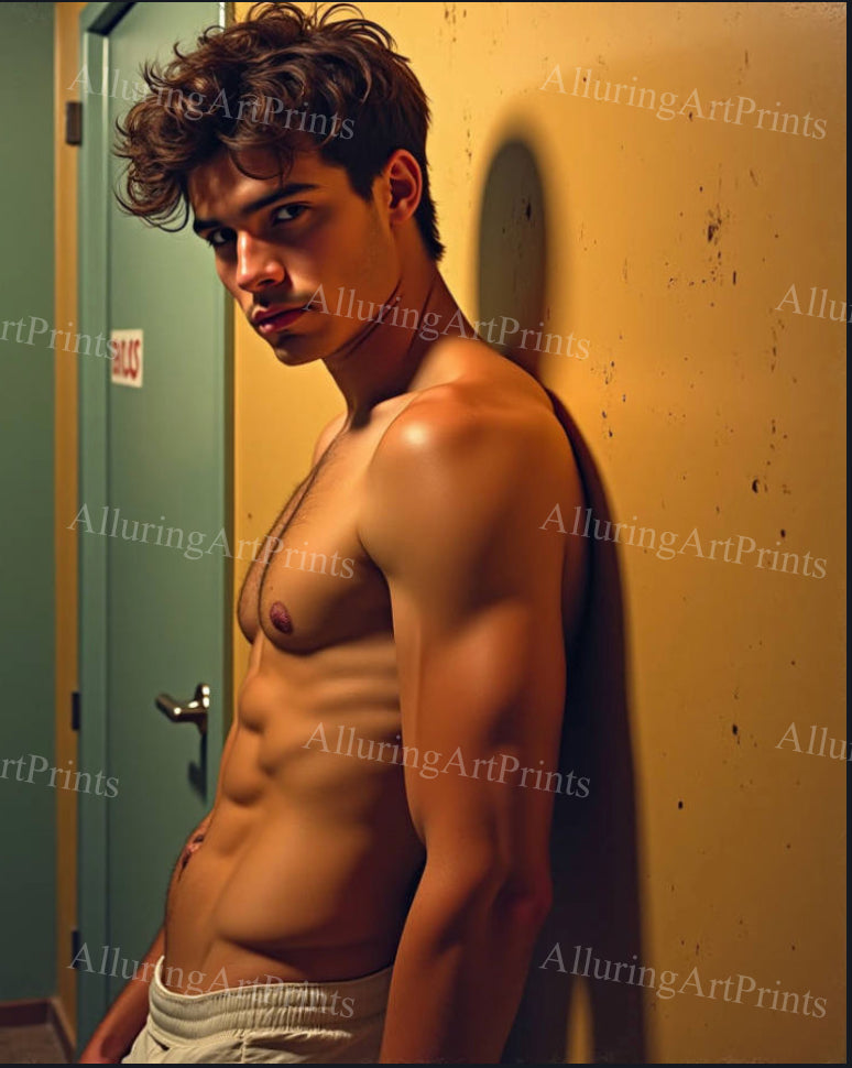 Male Model Muscular College Digital Art AI Fantasy - 922B