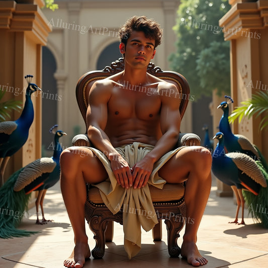 Male Model Muscular Digital Art AI Fantasy - 926B