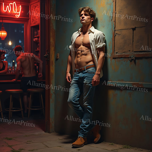 Male Model Muscular College Digital Art AI Fantasy - 937B