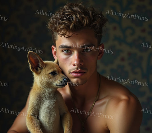 Male Model Muscular College Digital Art AI Fantasy - 939B