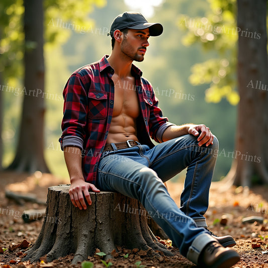 Male Model Muscular Digital Art AI Fantasy - 944B