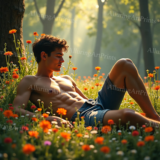 Male Model Muscular Digital Art AI Fantasy - 946B