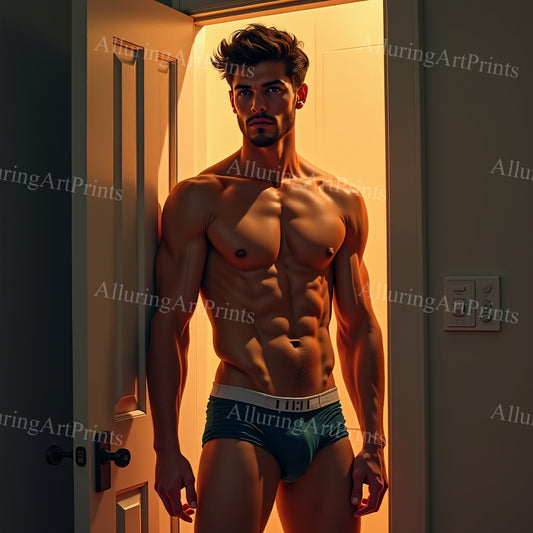 Male Model Muscular Digital Art AI Fantasy - 951B