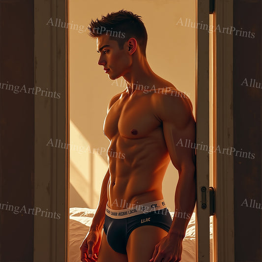 Male Model Muscular Digital Art AI Fantasy - 953B