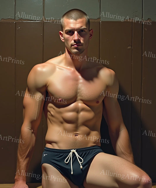 Male Model Muscular Digital Art AI Fantasy - 963B