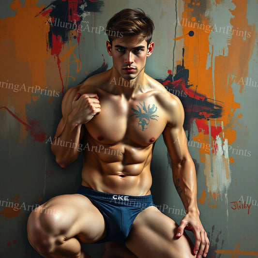 Male Model Muscular Digital Art AI Fantasy - 965B