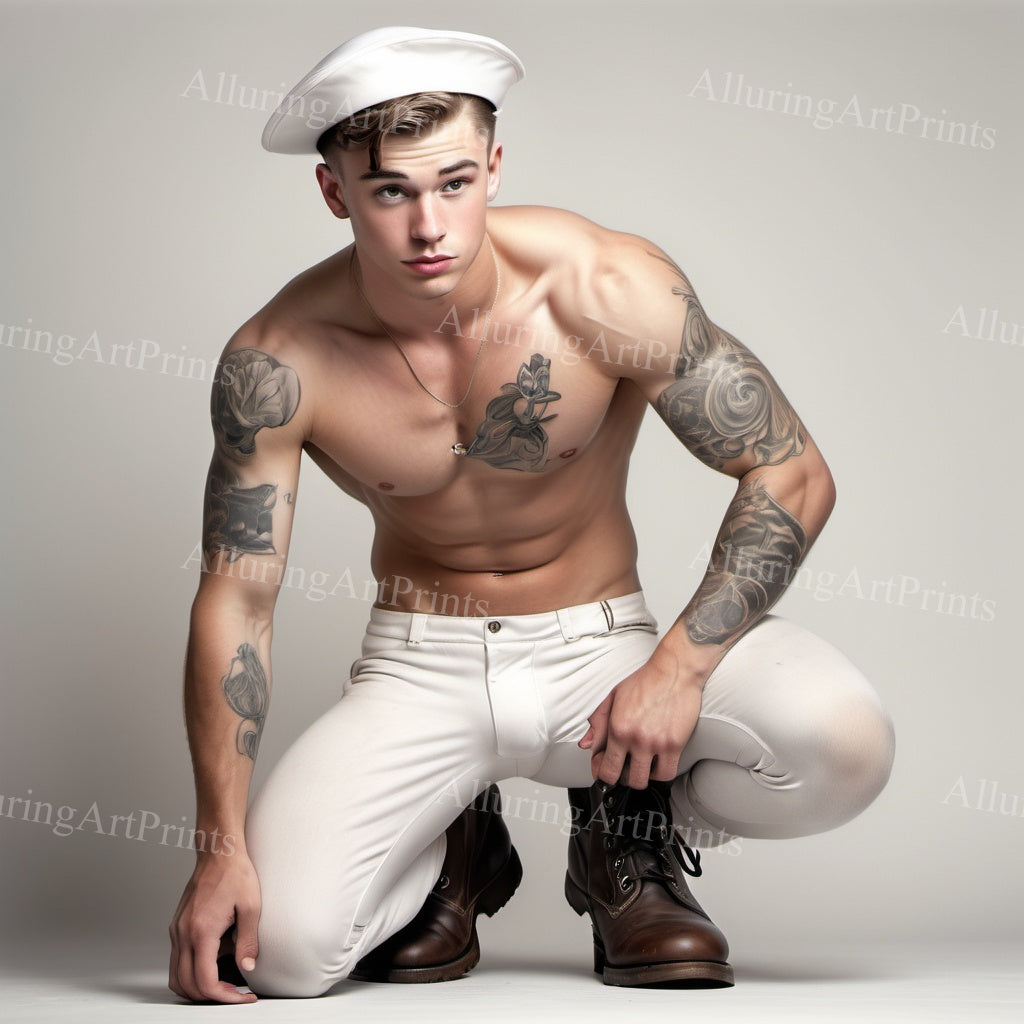 Male Model Muscular Digital Art AI Fantasy - 971B