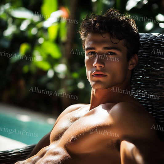 Male Model Muscular Digital Art AI Fantasy - 972B