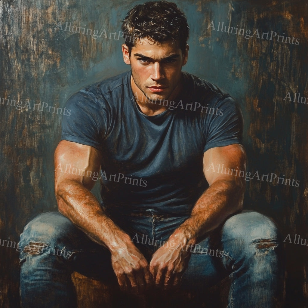 Male Model Muscular Digital Art AI Fantasy - 977B