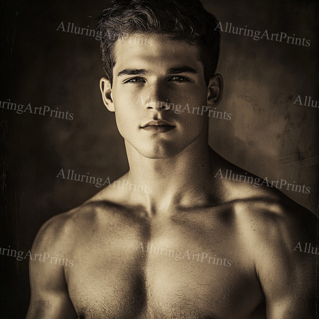 Male Model Muscular College Digital Art AI Fantasy - 981B