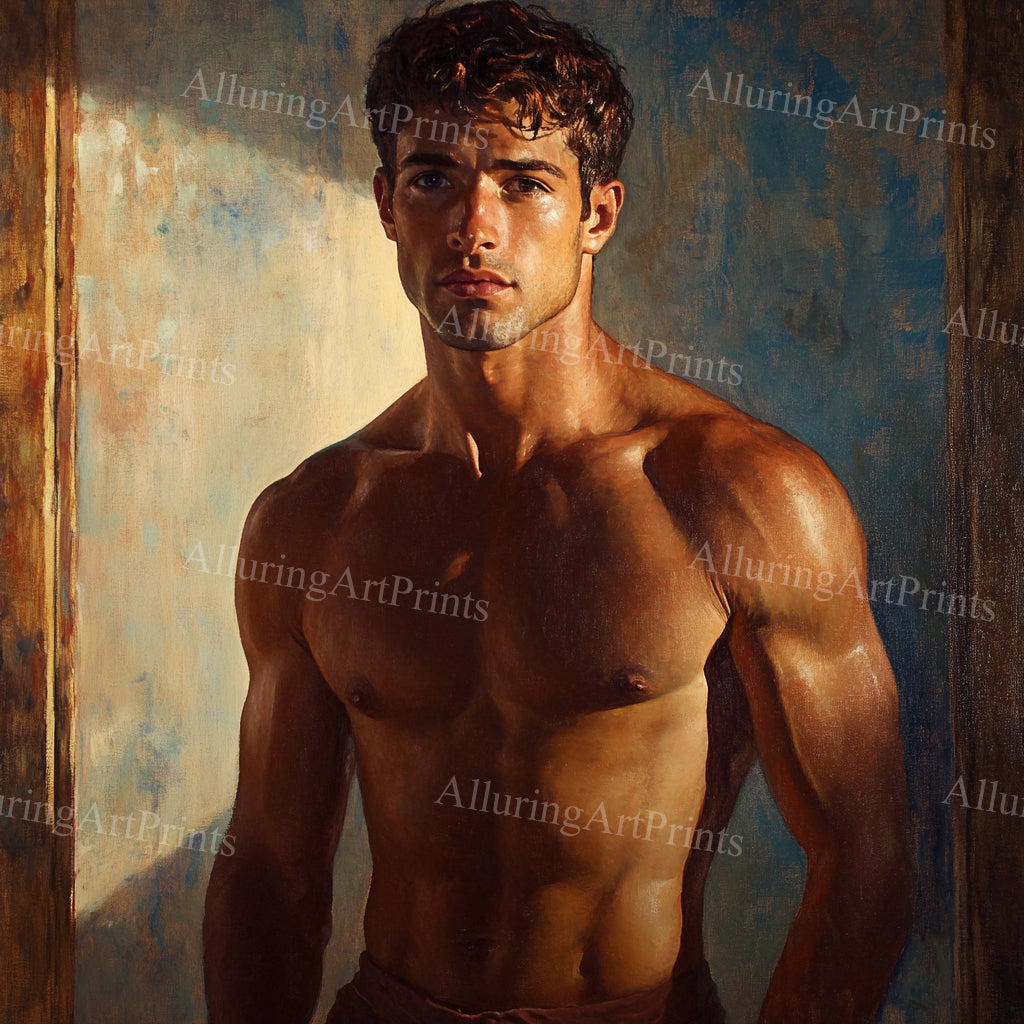 Male Model Muscular Digital Art AI Fantasy - 983B