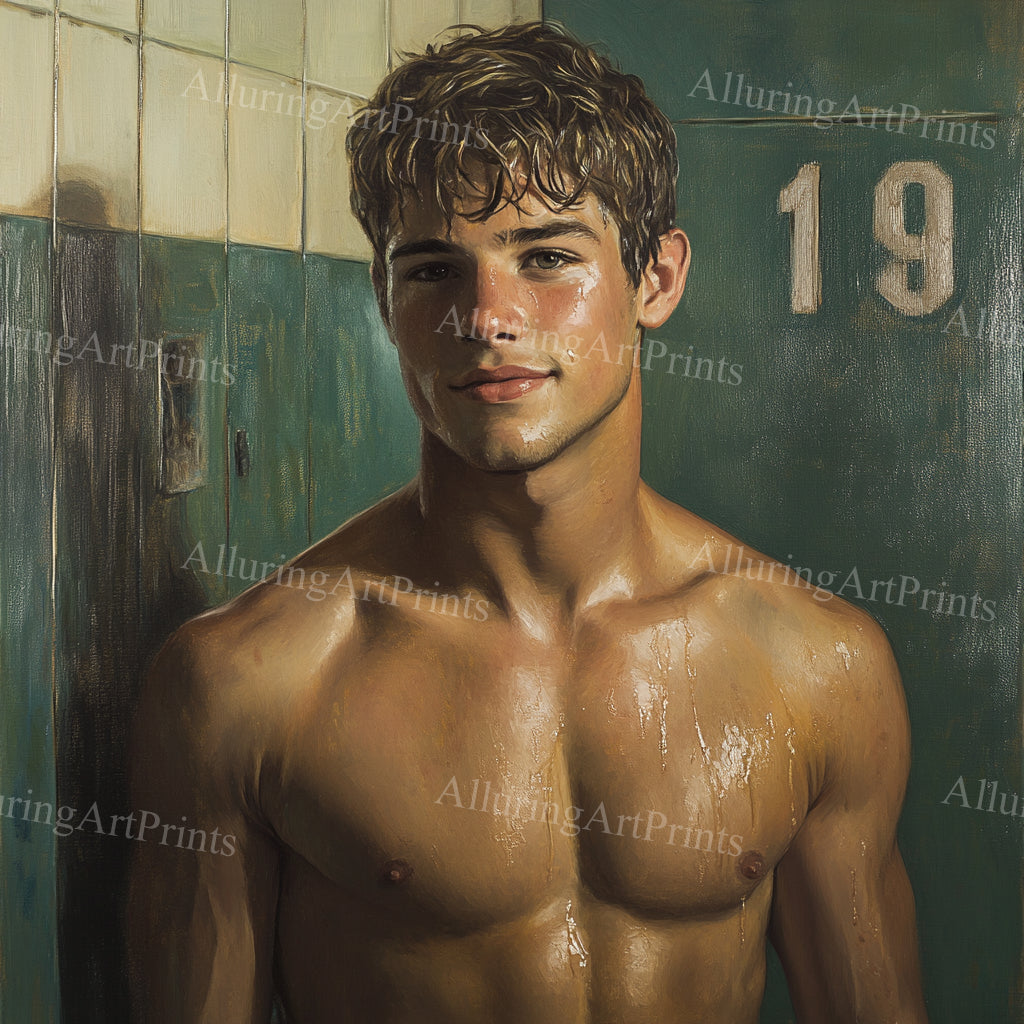 Male Model Muscular College Digital Art AI Fantasy - 985B