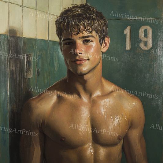 Male Model Muscular College Digital Art AI Fantasy - 985B