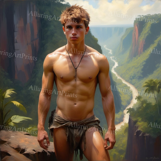 Male Model Muscular Digital Art AI Fantasy - 103C
