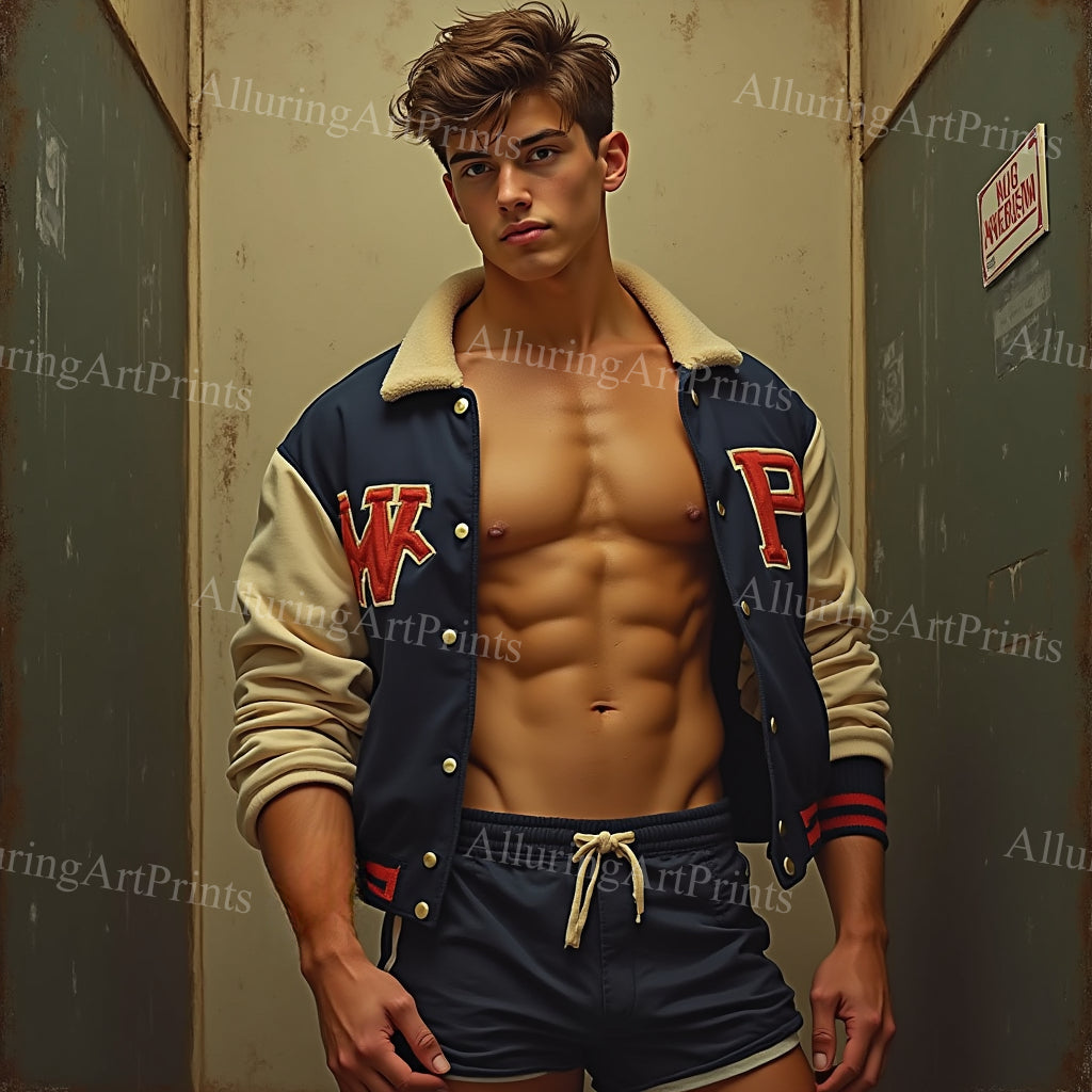 Male Model Muscular College Digital Art AI Fantasy - 105C