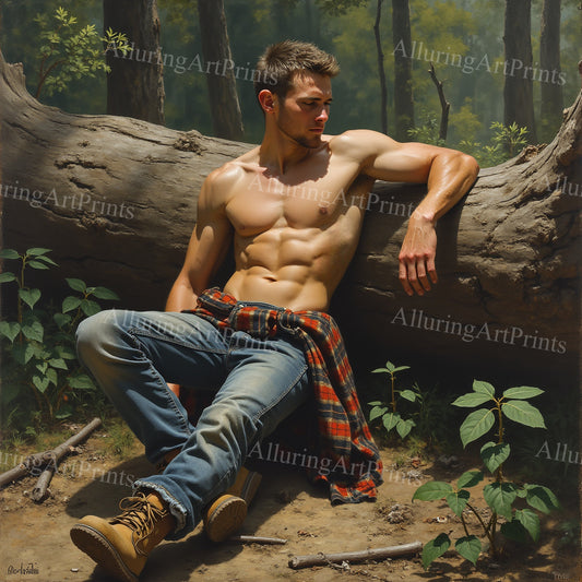 Male Model Muscular College Digital Art AI Fantasy - 108C
