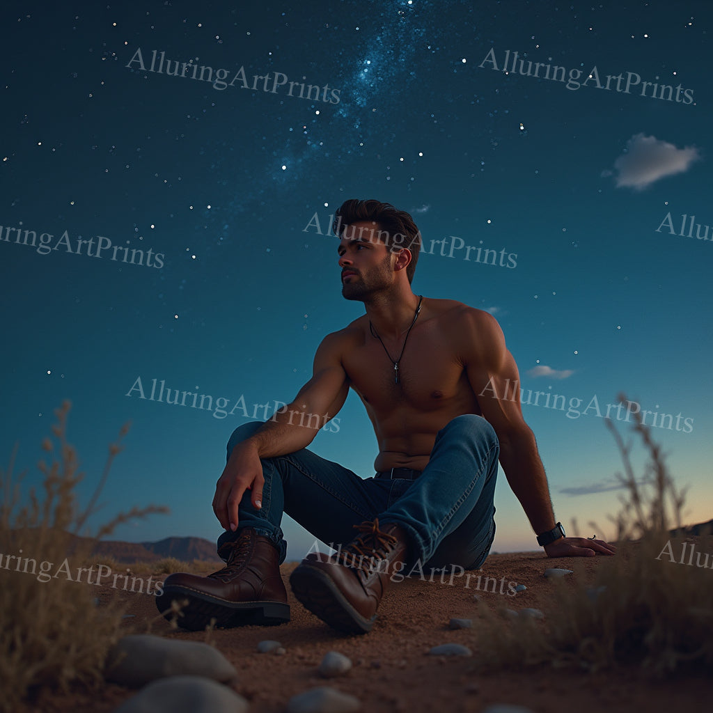 Male Model Muscular College Digital Art AI Fantasy - 110C