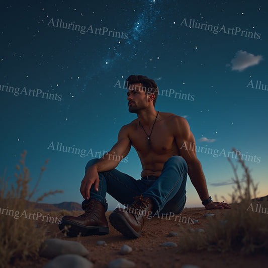 Male Model Muscular College Digital Art AI Fantasy - 110C