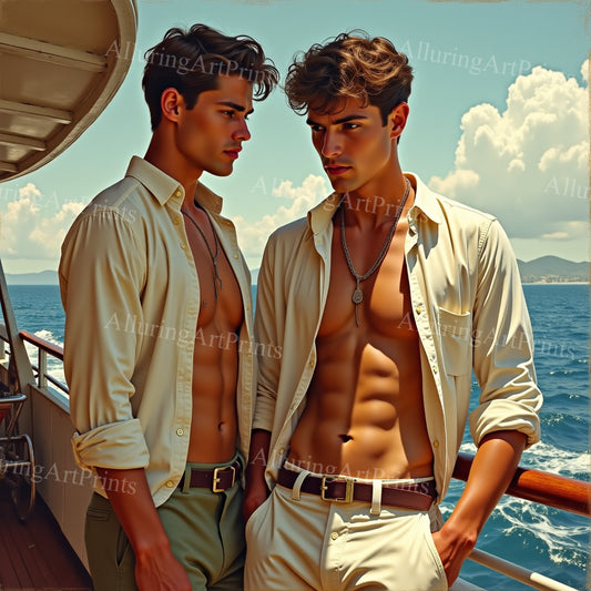 Male Models Muscular College Digital Art AI Fantasy - 112C