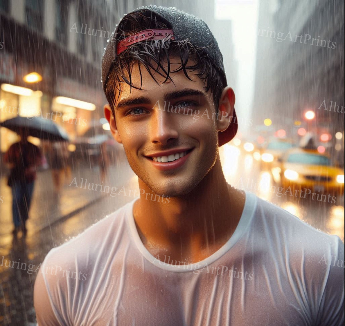 Male Model Muscular College Digital Art AI Fantasy - 117C