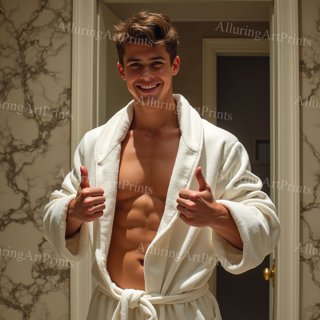 Male Model Muscular College Digital Art AI Fantasy - 130C